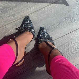Fabulous… Kate Spade ♠️ tweed pumps.. 4inch pumps / t- strap, around the ankles